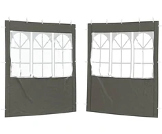 Šventinės palapinės šoninė siena 2 pcs 200 x 195 cm Antracito