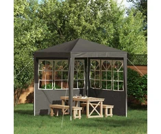 Šventinės palapinės šoninė siena 2 pcs 200 x 195 cm Antracito