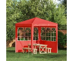 Šventinės palapinės šoninė siena 2 pcs 200 x 195 cm Raudona