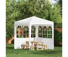 Šventinės palapinės šoninė siena 2 pcs 200 x 195 cm Balta