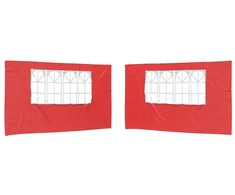 Šventinės palapinės šoninė siena 2 pcs 400 x 195 cm Raudona