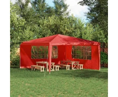Šventinės palapinės šoninė siena 2 pcs 400 x 195 cm Raudona