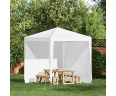 Šventinės palapinės šoninė siena 2 pcs Balta 200 x 195 cm