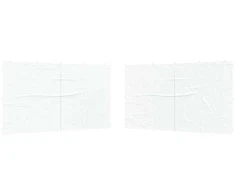 Šventinės palapinės šoninė siena 2 pcs Balta 400 x 195 cm