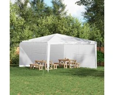 Šventinės palapinės šoninė siena 2 pcs Balta 400 x 195 cm