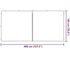 Šventinės palapinės šoninė siena 2 vnt. 400 x 195 cm Mėlyna