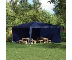 Šventinės palapinės šoninė siena 2 pcs Mėlyna 400 x 195 cm