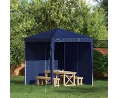 Šventinės palapinės šoninė siena 2 pcs Mėlyna 200 x 195 cm