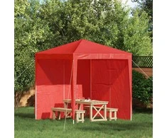 Šventinės palapinės šoninė siena 2 pcs Raudona 200 x 195 cm