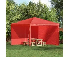 Šventinės palapinės šoninė siena 2 pcs Raudona 300 x 195 cm