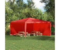 Šventinės palapinės šoninė siena 2 pcs Raudona 400 x 195 cm