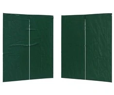 Šventinės palapinės šoninė siena 2 pcs Žalia 200 x 195 cm