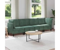 Svetainės baldų komplektas 4 pcs Jūrinė žalia Aksomas