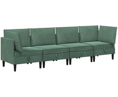 Svetainės baldų komplektas 4 pcs Jūrinė žalia Aksomas