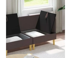 Modulinė sofa su laikymo vieta 4 vnt. Tamsiai rudas Audinys
