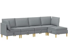 Modulinė sofa su laikymo vieta 5 pcs Šviesiai pilka Audinys