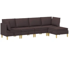 Modulinė sofa su laikymo vieta 5 pcs Tamsiai rudas Audinys