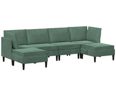Svetainės baldų komplektas 6 pcs Jūrinė žalia Aksomas