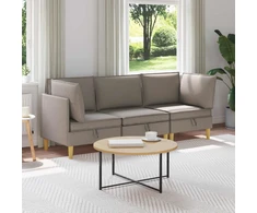 Svetainės baldų komplektas su pagalve 3 pcs Taupe Audinys