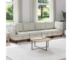 Svetainės baldų komplektas su pagalve 4 pcs Kreminė Aksomas