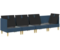 Modulinė sofa su laikymo vieta 4 vnt. Mėlyna Audinys