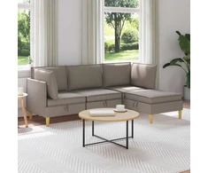 Svetainės baldų komplektas su pagalve 4 pcs Taupe Audinys