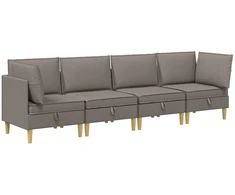 Svetainės baldų komplektas su pagalve 4 pcs Taupe Audinys
