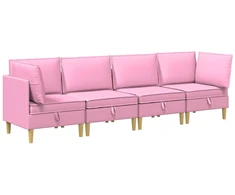 Svetainės baldų komplektas su pagalve 4 pcs Rožinė Audinys