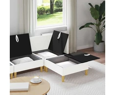 Svetainės baldų komplektas su pagalve 4 pcs Balta Audinys