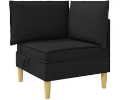Modulinė sofa su laikymo vieta 5 vnt. Juoda Audinys