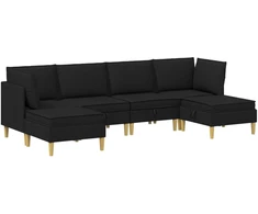 Svetainės baldų komplektas su pagalve 6 pcs Juoda Audinys