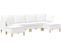 Modulinė sofa su laikymo vieta 6 vnt. Balta Audinys