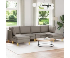 Modulinė sofa su laikymo vieta 6 pcs Taupe Audinys