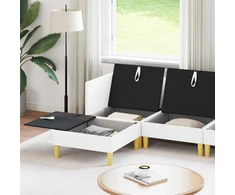 Modulinė sofa su laikymo vieta 6 pcs Balta Audinys