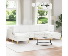 Modulinė sofa su laikymo vieta 6 pcs Balta Audinys