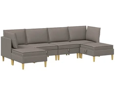 Modulinė sofa su laikymo vieta 6 pcs Taupe Audinys