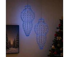 Šviečiantis kalėdinis dekoras 2 vnt. 640 LED Mėlyna