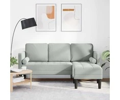 Sofa Sofos komplektas su pagalve Šviesiai pilka Poliesteris
