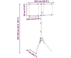 Taikinio stovas Juoda ir Balta 82,5 x 51 x 150 cm Metalas