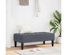 suoliukas su pagalve Tamsiai pilka 113 x 57 x 39 cm Aksomas