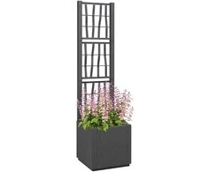 Sodas vazonas su trellis Tamsiai pilka 36 x 36 x 140 cm PP