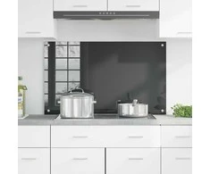 Virtuvės atbraila Tamsiai pilka 100 x 60 cm grūdintas stiklas