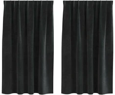 Užtemdymo užuolaidos 2 pcs Juoda 140 x 140 cm Aksomas