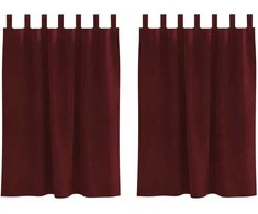 Užtemdymo užuolaidos 2 pcs Vyno raudona 140 x 140 cm Aksomas