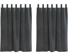 Užtemdymo užuolaidos 2 pcs Šviesiai pilka 140 x 140 cm Aksomas