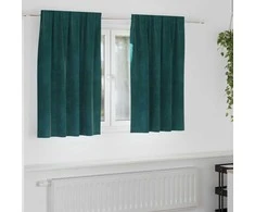 Užtemdymo užuolaidos 2 pcs Tamsiai žalia 140 x 140 cm Aksomas