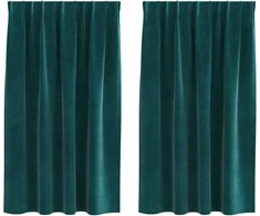 Užtemdymo užuolaidos 2 pcs Tamsiai žalia 140 x 140 cm Aksomas