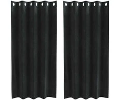 Užtemdymo užuolaidos 2 pcs Juoda 140 x 175 cm Aksomas