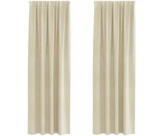 Užtemdymo užuolaidos 2 pcs Kreminė 140 x 245 cm Aksomas