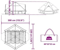 Teepee palapinė 4-iems asmenims 4 asmeniui Pilka ir oranžinė